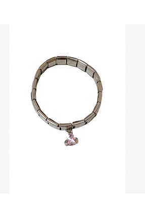 دستبند استیل (فولاد) طوسی زنانه استیل (فولاد) MSBTAKI - کد 940523993