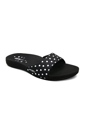 دمپائی مشکی زنانه چرم مصنوعی Ceyo - کد 5897056