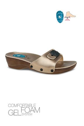 دمپائی طلائی زنانه چرم مصنوعی Ceyo - کد 80392047
