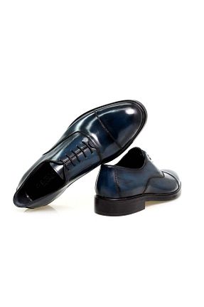 کفش کلاسیک سرمه ای مردانه چرم خالص Butik - کد 940802170