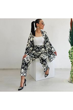 کیمونو و کافتان مشکی زنانه لیکرا Altı Üstü Butik - کد 863628698