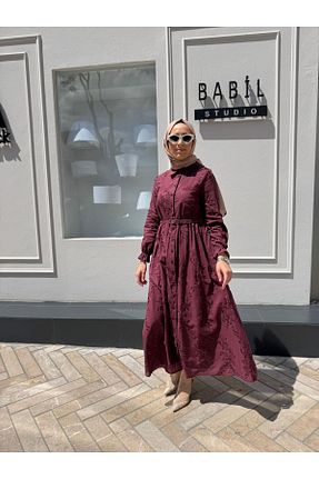لباس حجاب زرشکی زنانه رگولار TERZİ DÜKKANI - کد 940789925