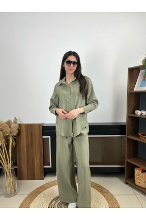 ست بالاتنه و پائین تنه خاکی زنانه بافتنی EGZOTİK ASORTİK - کد 905607574