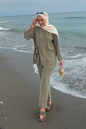 ست بالاتنه و پائین تنه سبز زنانه بافتنی LOCCO - کد 934201131