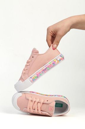 کفش اسنیکر صورتی بچه گانه بند دار Benetton - کد 940935332