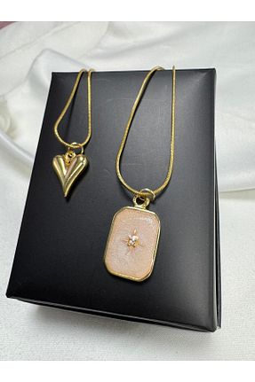 گردنبند استیل ( فولاد ) زرد زنانه استیل ضد زنگ Perry Accesories - کد 927507835