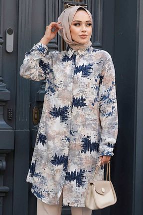 تونیک حجاب قهوه ای زنانه %100 پنبه Neva Style - کد 830558946