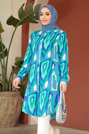 تونیک حجاب سرمه ای زنانه %100 پنبه Neva Style - کد 818622318