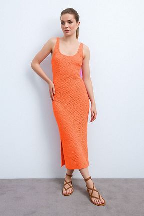 لباس نارنجی زنانه بافتنی Know - کد 940976176