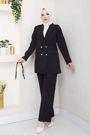 ست بالاتنه و پائین تنه مشکی زنانه بافتنی FIRSTESLEM - کد 940840792