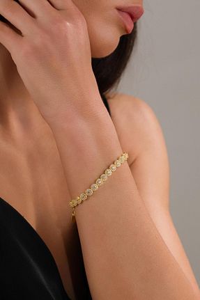دستبند نقره طلائی زنانه 925 عیار Tmt Silver - کد 940889052