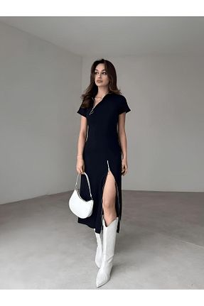 لباس مشکی زنانه بافتنی Modazun - کد 940906119