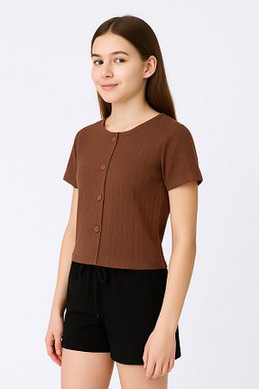 بلوز قهوه ای بچه گانه ساده Ramior - کد 940783764