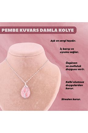 گردنبند جواهر صورتی زنانه سنگ OSMANLI DOĞAL TAŞ - کد 267215467