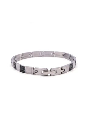 دستبند جواهر سفید مردانه استیل (فولاد) FerizZ - کد 335657096