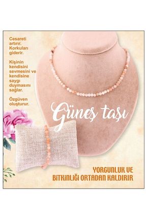 گردنبند جواهر نارنجی زنانه سنگ طبیعی OSMANLI DOĞAL TAŞ - کد 126204979