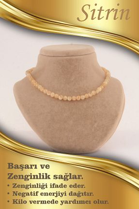 گردنبند جواهر زرد زنانه سنگ OSMANLI DOĞAL TAŞ - کد 215404096