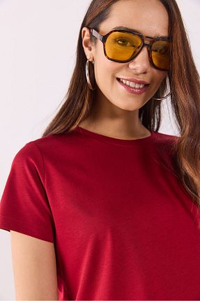 تیشرت زرشکی زنانه رگولار VENA - کد 924582095