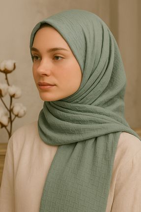 شال فیروزه ای زنانه پنبه ای Rell Home - کد 930245586