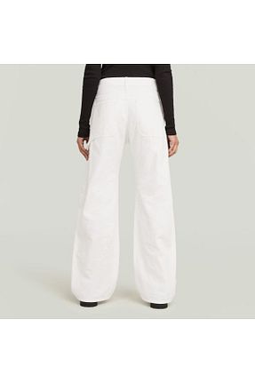 شلوار جین سفید زنانه پاچه گشاد G-STAR RAW - کد 940680640