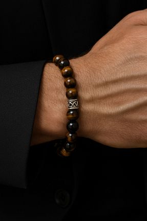 دستبند جواهر قهوه ای زنانه سنگ طبیعی Padore Accessory - کد 279589787