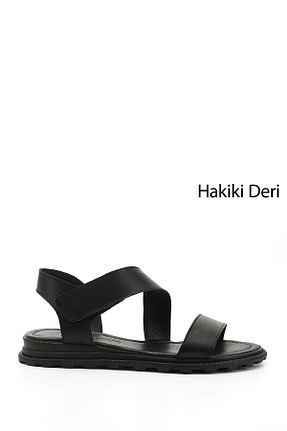 صندل مشکی زنانه پاشنه تخت GÖNDERİ(R) - کد 804414960