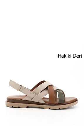 صندل بژ زنانه پاشنه تخت GÖNDERİ(R) - کد 927616448