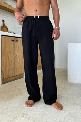 شلوار مشکی مردانه کتان Flaw Wear - کد 929020654