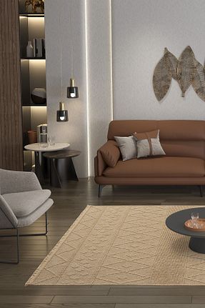 فرش بژ قابل شستشو Cool Halı - کد 825996802
