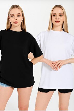 تیشرت رنگی زنانه اورسایز zürafa beneği - کد 96026916