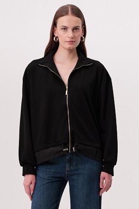 سوئیشرت مشکی زنانه ساده Allyco - کد 880010258