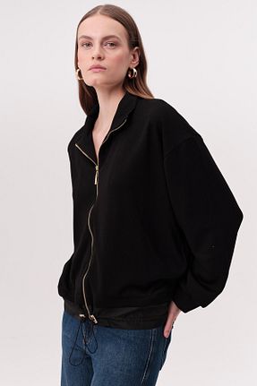سوئیشرت مشکی زنانه ساده Allyco - کد 880010258