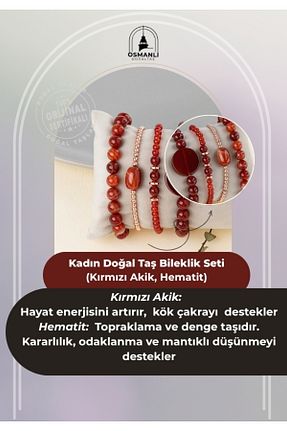 دستبند جواهر قرمز زنانه سنگ طبیعی OSMANLI DOĞAL TAŞ - کد 457216152