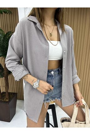 پیراهن طوسی زنانه Boyfriend King Brothers - کد 803671324