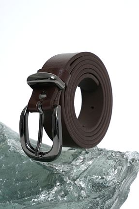 کمربند قهوه ای مردانه چرم خالص Redline - کد 939784161