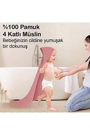 حوله نوزاد و کودک صورتی Müslin Moky Design - کد 941343040