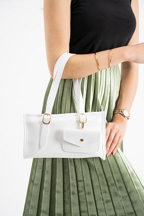 کیف دوشی سفید زنانه چرم مصنوعی NBİBAGS - کد 934287343