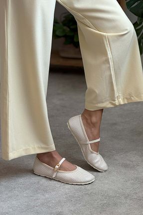 بابت بژ زنانه چرم مصنوعی NİŞANTAŞI SHOES - کد 940899911
