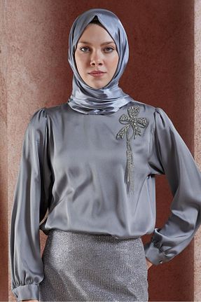 شال طوسی زنانه پلی استر Alvina - کد 853799264