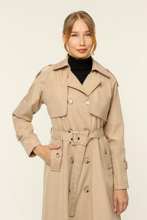 ترنچکت بژ زنانه پلی استر Jamila - کد 793683486