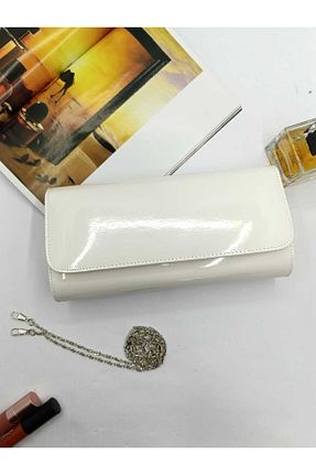 کیف پورتفوی و کلاچ سفید زنانه چرم لاکی By EDUU - کد 859775498