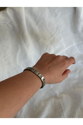 دستبند استیل (فولاد) طوسی زنانه استیل ضد زنگ YAKA ART - کد 906299462