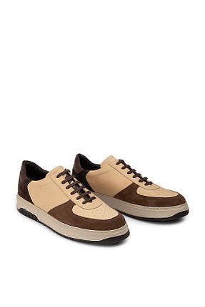کفش اسنیکر قهوه ای مردانه چرم اصل Deery - کد 822406590