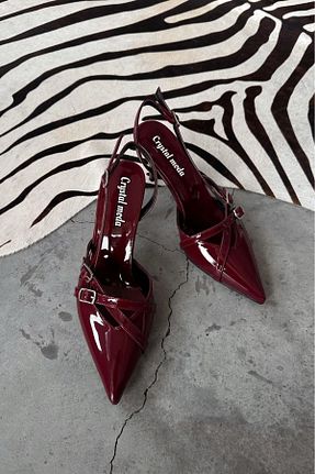 کفش پاشنه بلند کلاسیک زرشکی زنانه چرم لاکی nope21shoess - کد 788013133