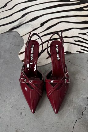 کفش پاشنه بلند کلاسیک زرشکی زنانه چرم لاکی nope21shoess - کد 788013133