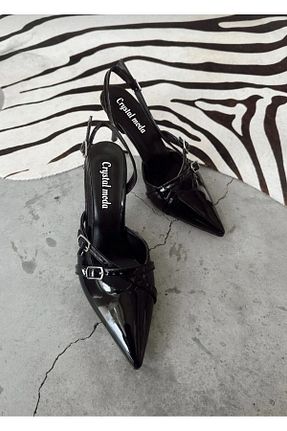 کفش پاشنه بلند کلاسیک مشکی زنانه چرم لاکی nope21shoess - کد 815683038
