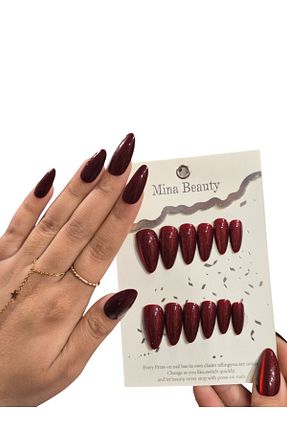 ناخن مصنوعی و اکسسوری زرشکی MİNA BEAUTY - کد 887088224