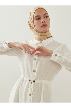 تونیک حجاب سفید زنانه پنبه ای Por La Cara - کد 97011161