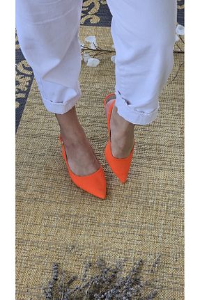 کفش پاشنه بلند کلاسیک نارنجی زنانه چرم مصنوعی Melinta Shoes - کد 940214139