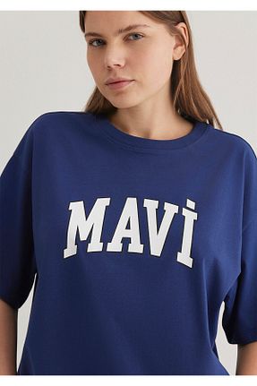 تیشرت آبی زنانه یقه دوچرخه Mavi - کد 244736140